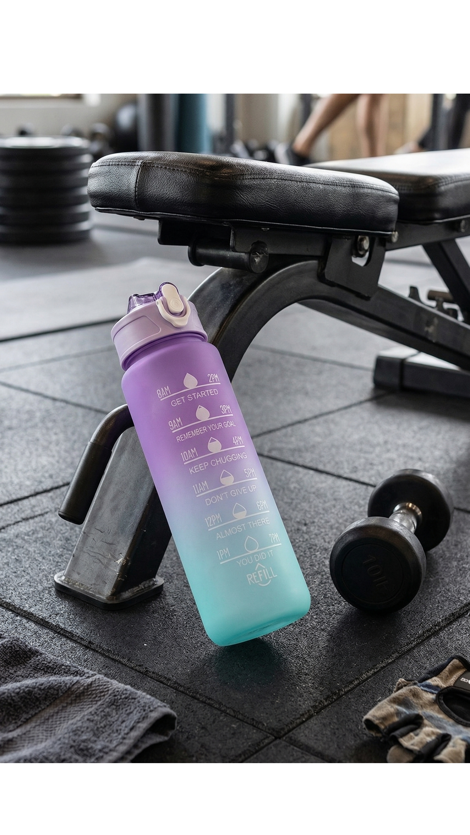 Bidon Sportowy Motywacyjny Z Miarką 750ml Wielokolorowy